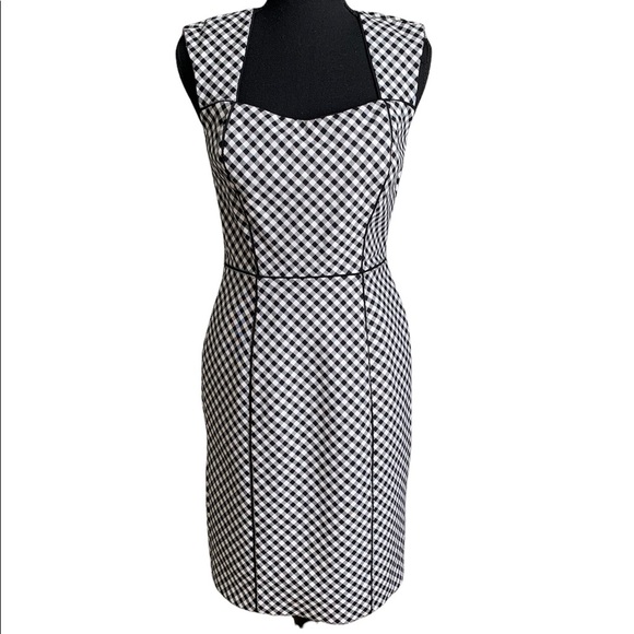 White House Black Market Black & White Gingham Dress Size 0 - Picture 1 of 17